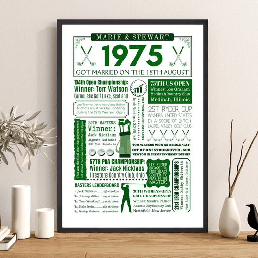 Personalised 50th Anniversary Golf Print - The Word Shack