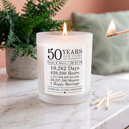 Personalised 50th Golden Anniversary Candle - The Word Shack