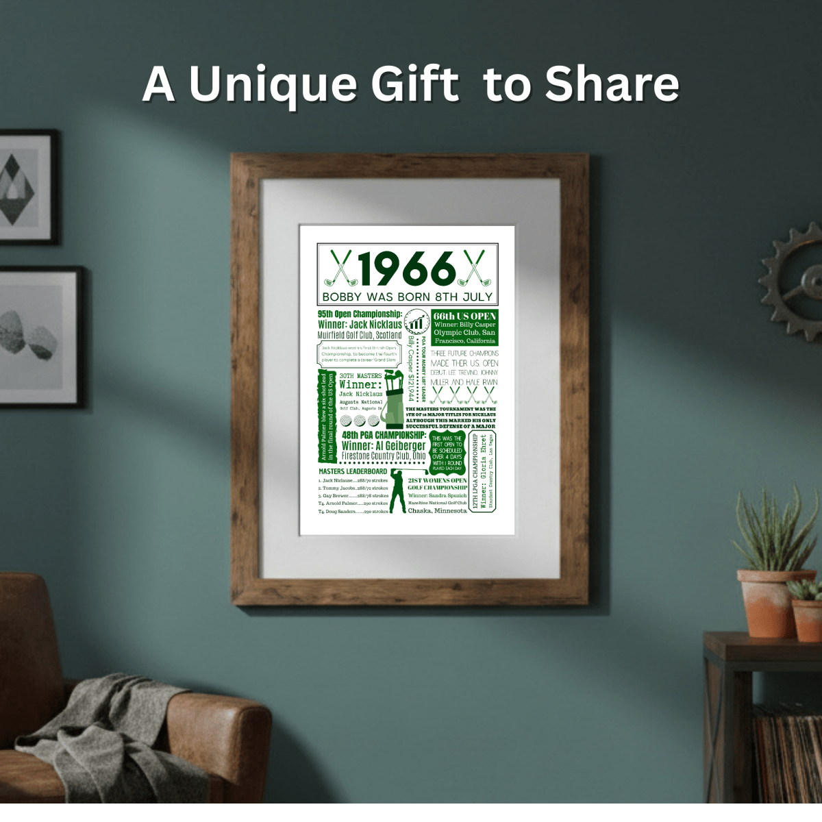 Personalised 60th Birthday Golf Print - The Word Shack