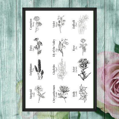 Personalised 60th Birthday Print - Floral 1966 Design - The Word Shack
