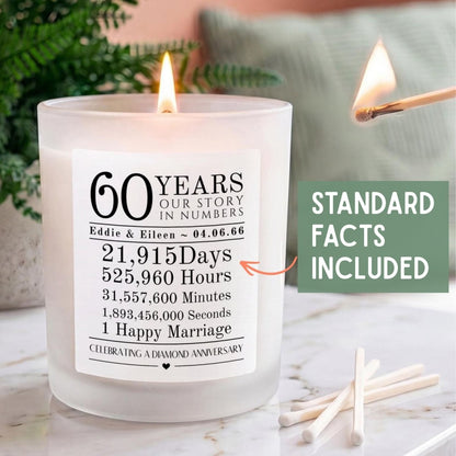 Personalised 60th Diamond Anniversary Candle - The Word Shack