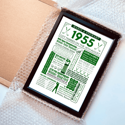 Personalised 70th Anniversary Golf Print - The Word Shack