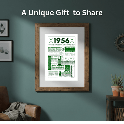 Personalised 70th Birthday Golf Print - The Word Shack