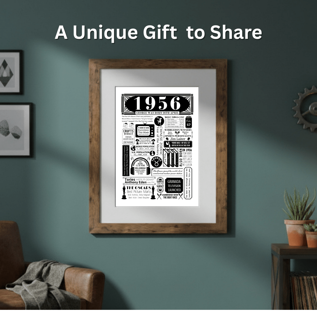 Personalised 70th Birthday Poster | Retro 1956 Fact Print - The Word Shack