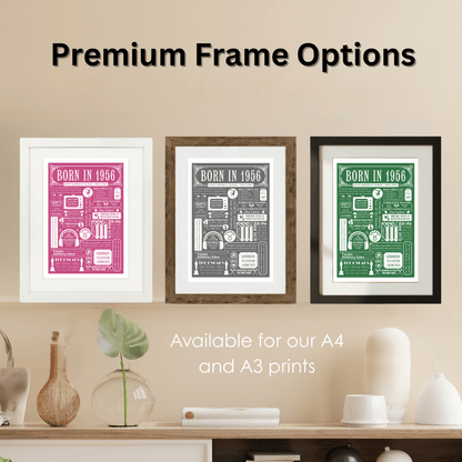 Personalised 70th Birthday Print - 1956 Custom Colour Background - The Word Shack