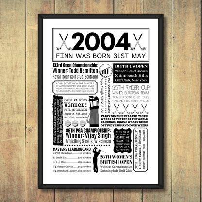 Personalised Any Year Golf Print - The Word Shack