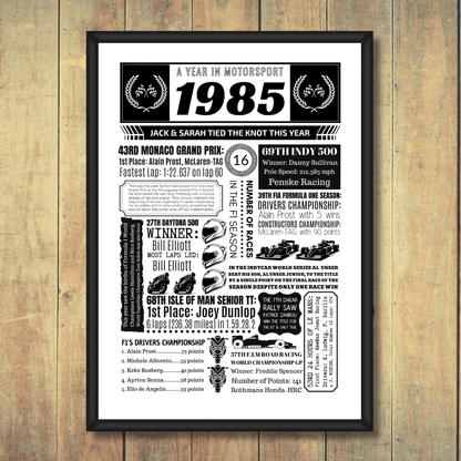 Personalised Any Year Motorsport Print - The Word Shack