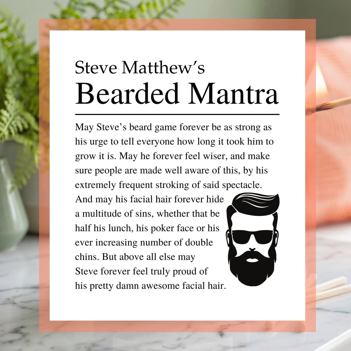 Personalised Bearded Man Candle Funny Gift For A Man With A Beard - The Word Shack