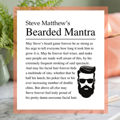 Personalised Bearded Man Candle Funny Gift For A Man With A Beard - The Word Shack