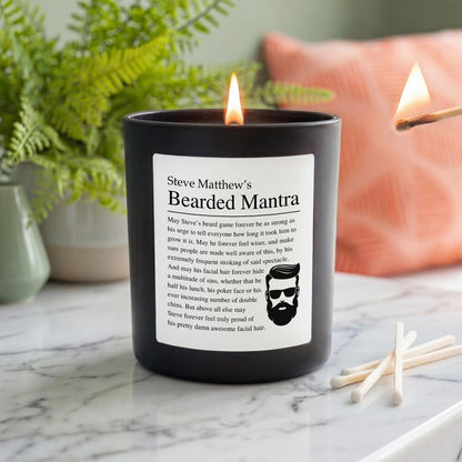 Personalised Bearded Man Candle Funny Gift For A Man With A Beard - The Word Shack