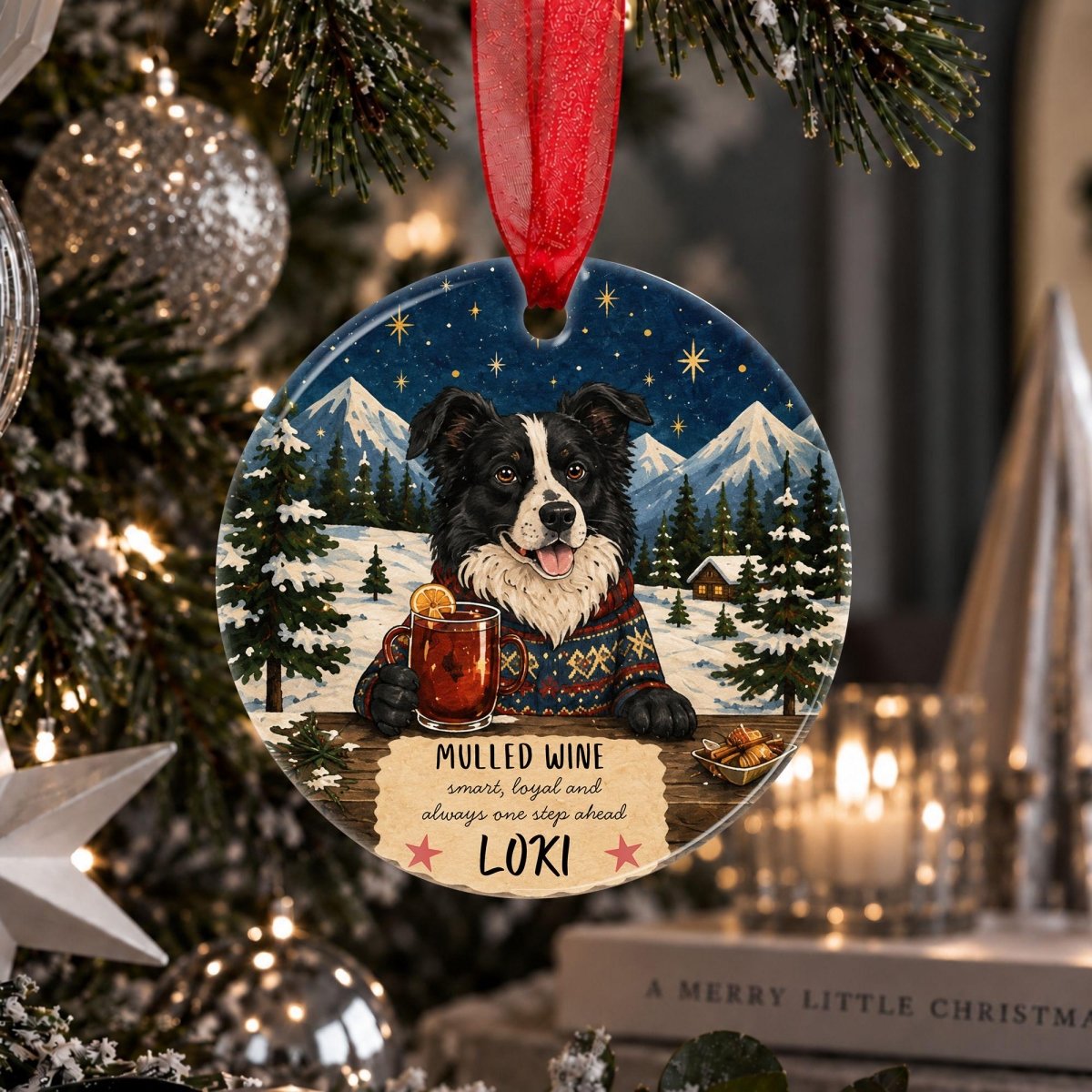 Personalised Border Collie Christmas Ornament - The Word Shack