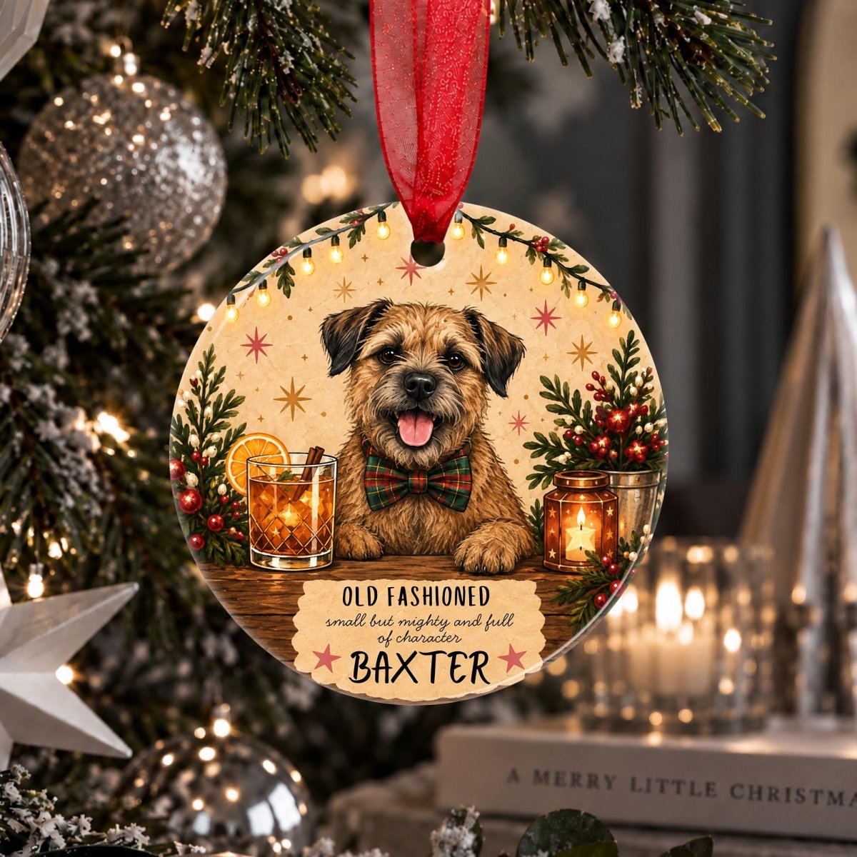 Personalised Border Terrier Christmas Ornament - The Word Shack