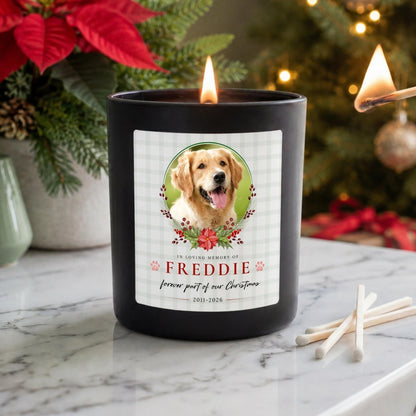 Personalised Christmas Pet Memorial Candle, Photo Remembrance Gift - The Word Shack