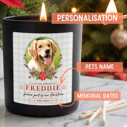 Personalised Christmas Pet Memorial Candle, Photo Remembrance Gift - The Word Shack