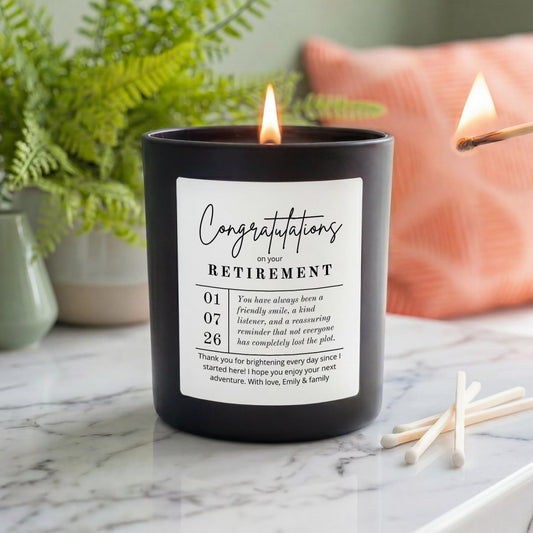 Personalised Congratulations On Your Retirement Candle - The Word Shack