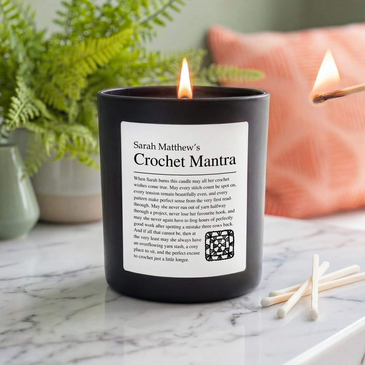 Personalised Crochet Candle Funny Crochet Gift For Her - The Word Shack