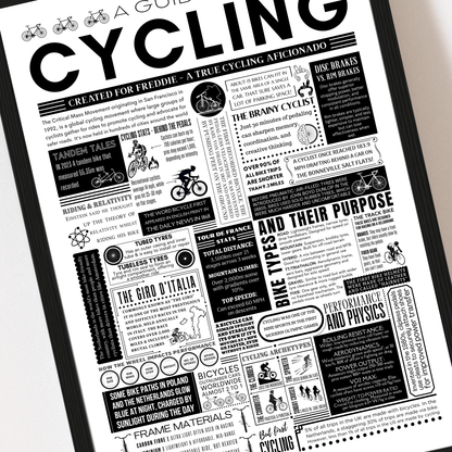 Personalised Cycling Facts Print – Custom Wall Art for Cyclists - The Word Shack