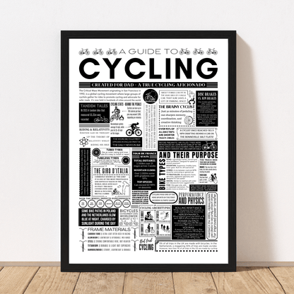 Personalised Cycling Facts Print – Custom Wall Art for Cyclists - The Word Shack