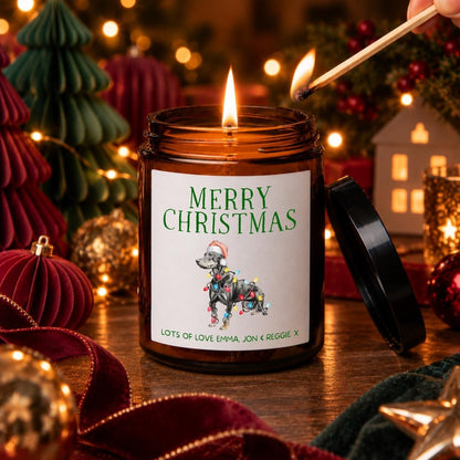 Personalised Doberman Christmas Apothecary Candle, Dog Lover Gift - The Word Shack
