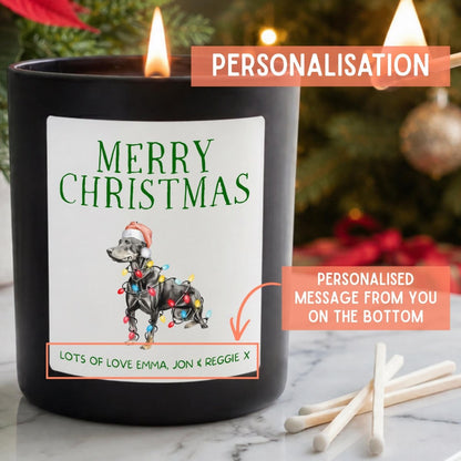 Personalised Doberman Christmas Candle, Dog Lover Gift - The Word Shack