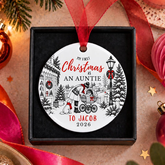 Personalised First Christmas as an Auntie Bauble - The Word Shack