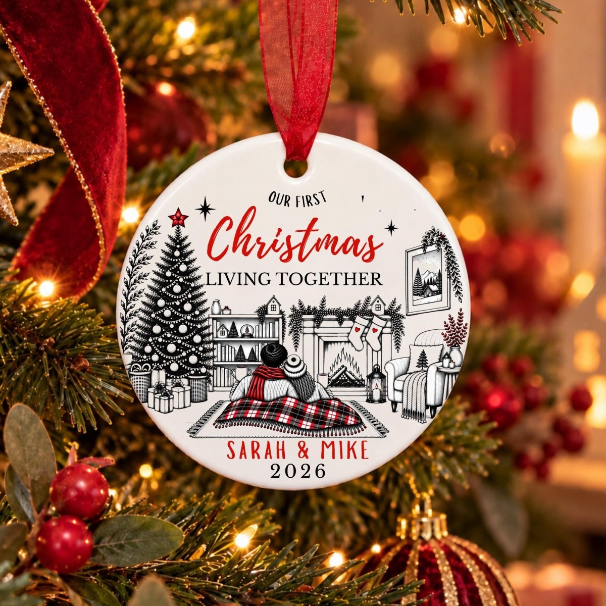 Personalised First Christmas Living Together Bauble - The Word Shack