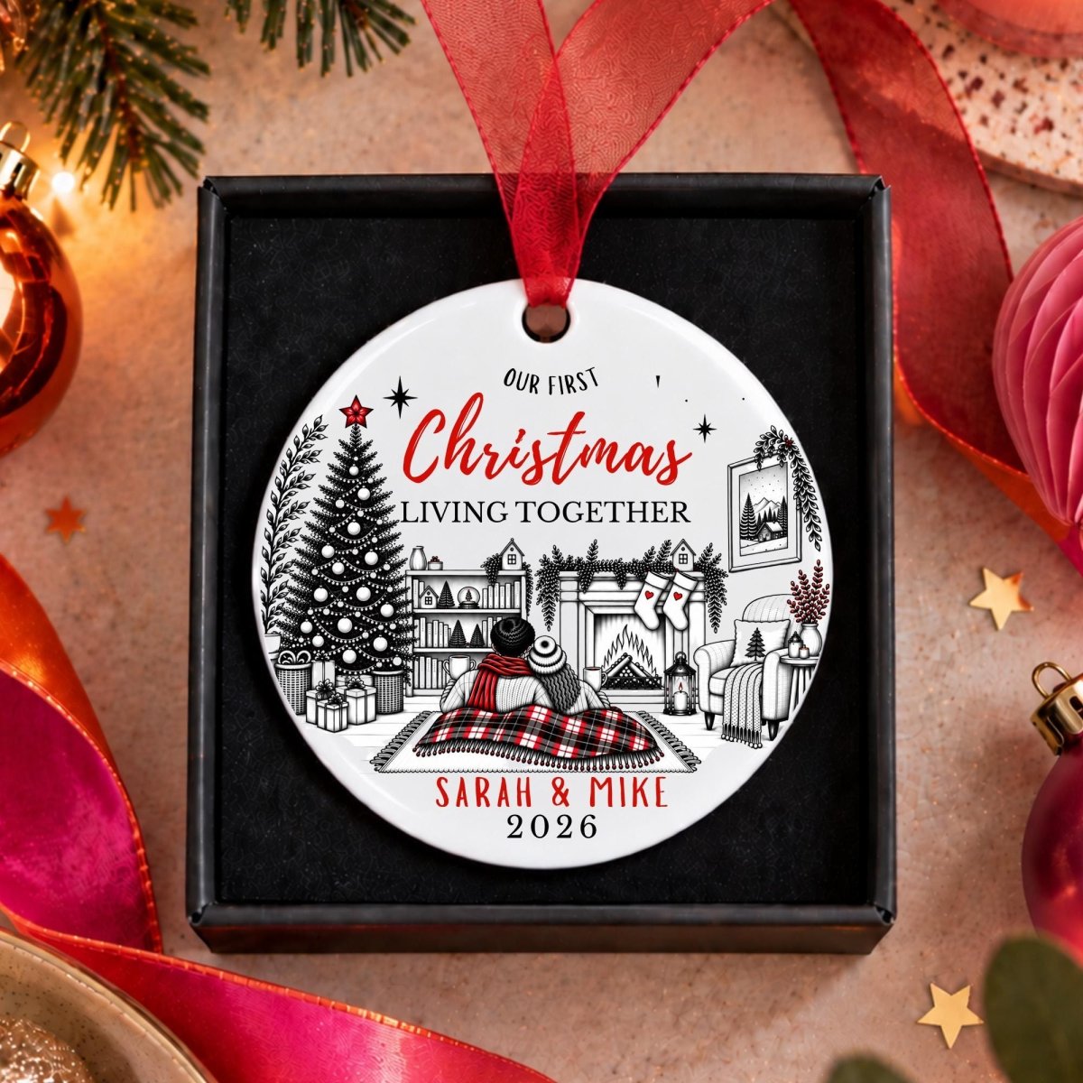 Personalised First Christmas Living Together Bauble - The Word Shack