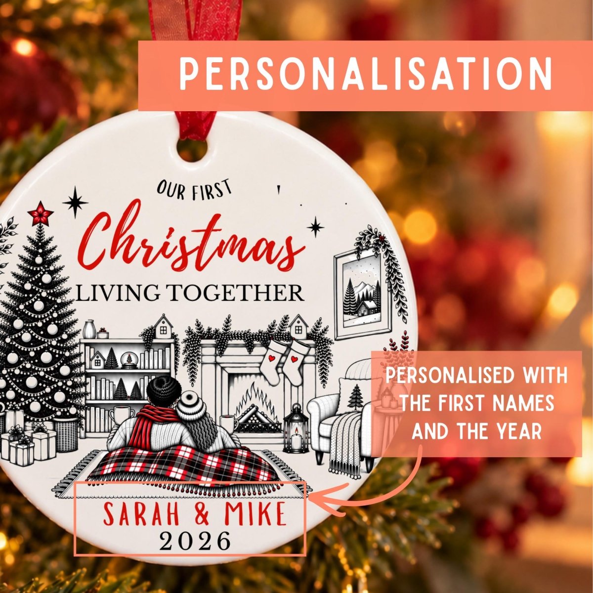 Personalised First Christmas Living Together Bauble - The Word Shack