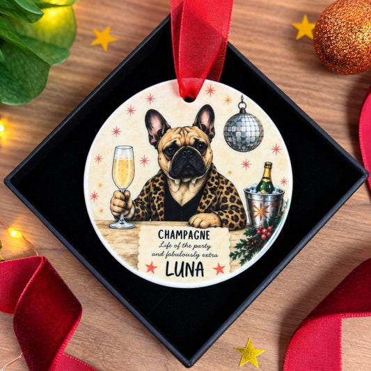 Personalised French Bulldog Christmas Bauble - The Word Shack