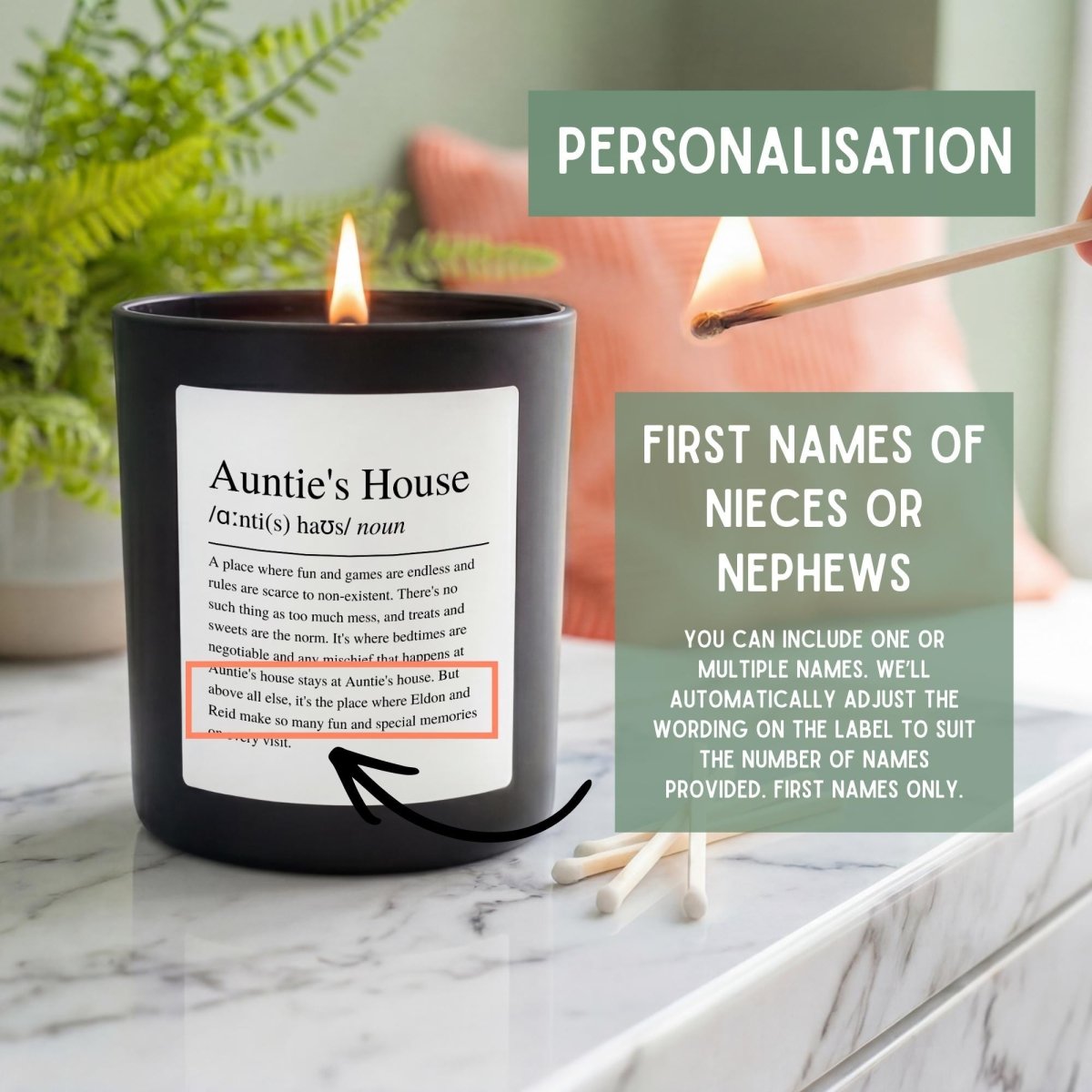 Personalised Funny Auntie Candle Gift For Her - The Word Shack