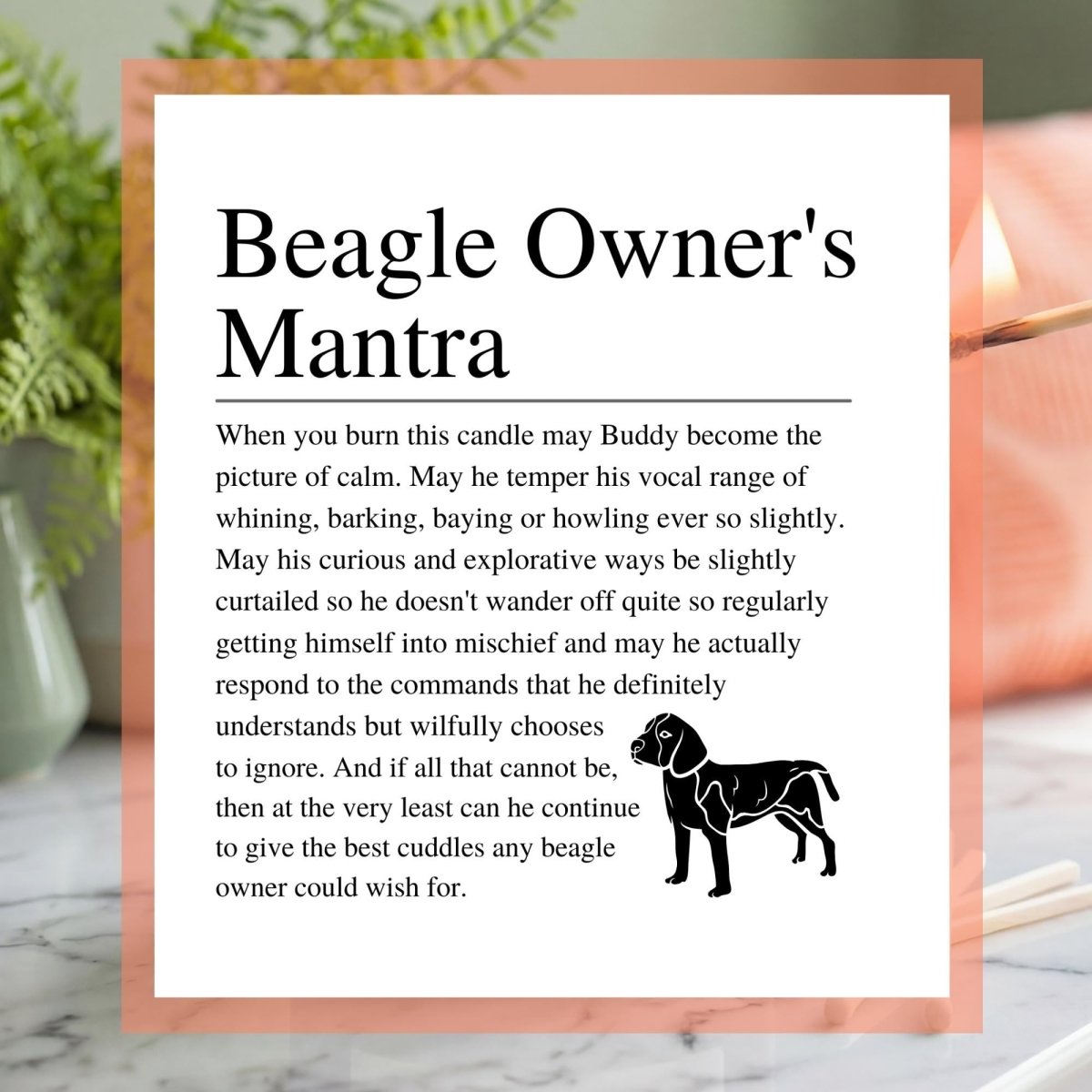 Personalised Funny Beagle Candle - The Word Shack