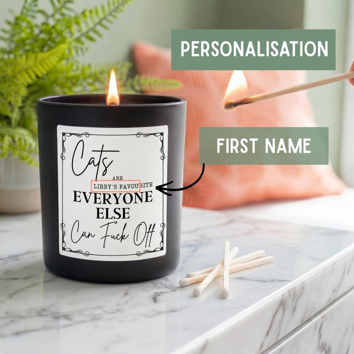 Personalised Funny Cat Lover Candle - The Word Shack
