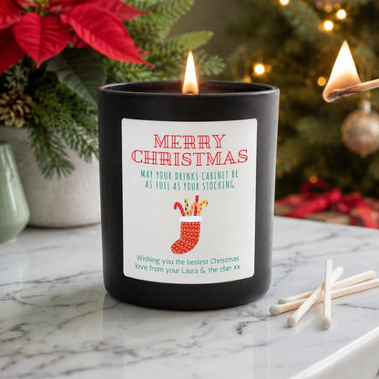 Personalised Funny Christmas Candle, Gift for Drink Lovers - The Word Shack