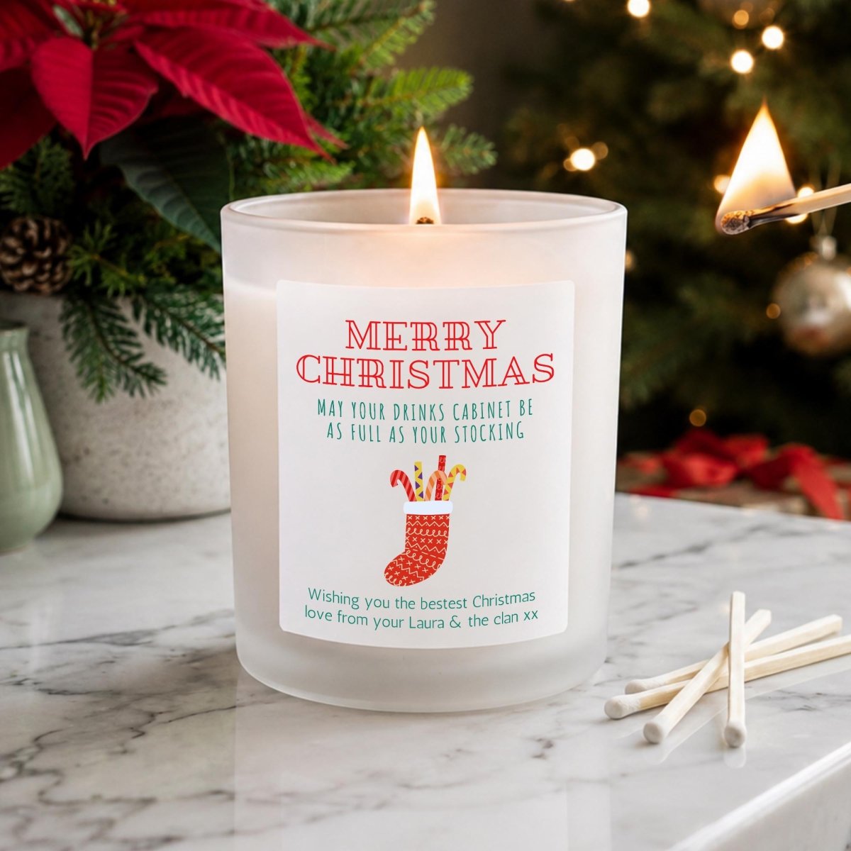 Personalised Funny Christmas Candle, Gift for Drink Lovers - The Word Shack