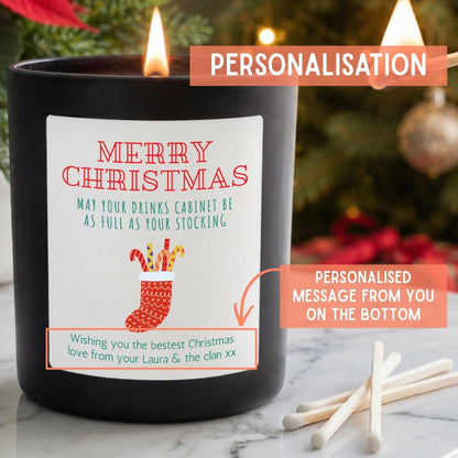 Personalised Funny Christmas Candle, Gift for Drink Lovers - The Word Shack