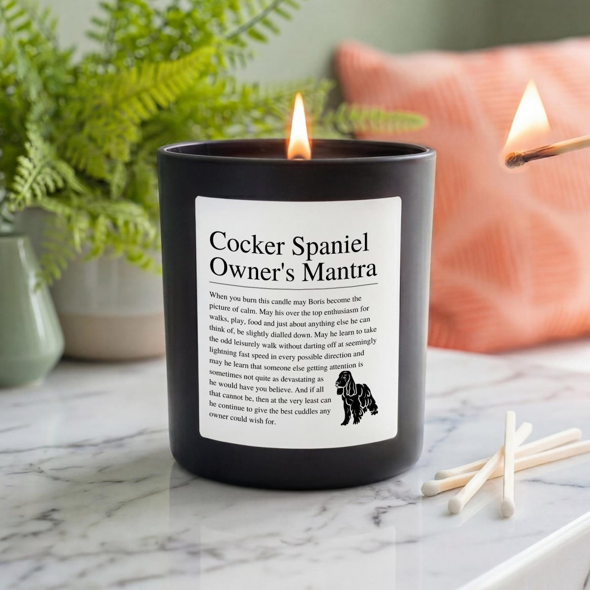 Personalised Funny Cocker Spaniel Candle - The Word Shack