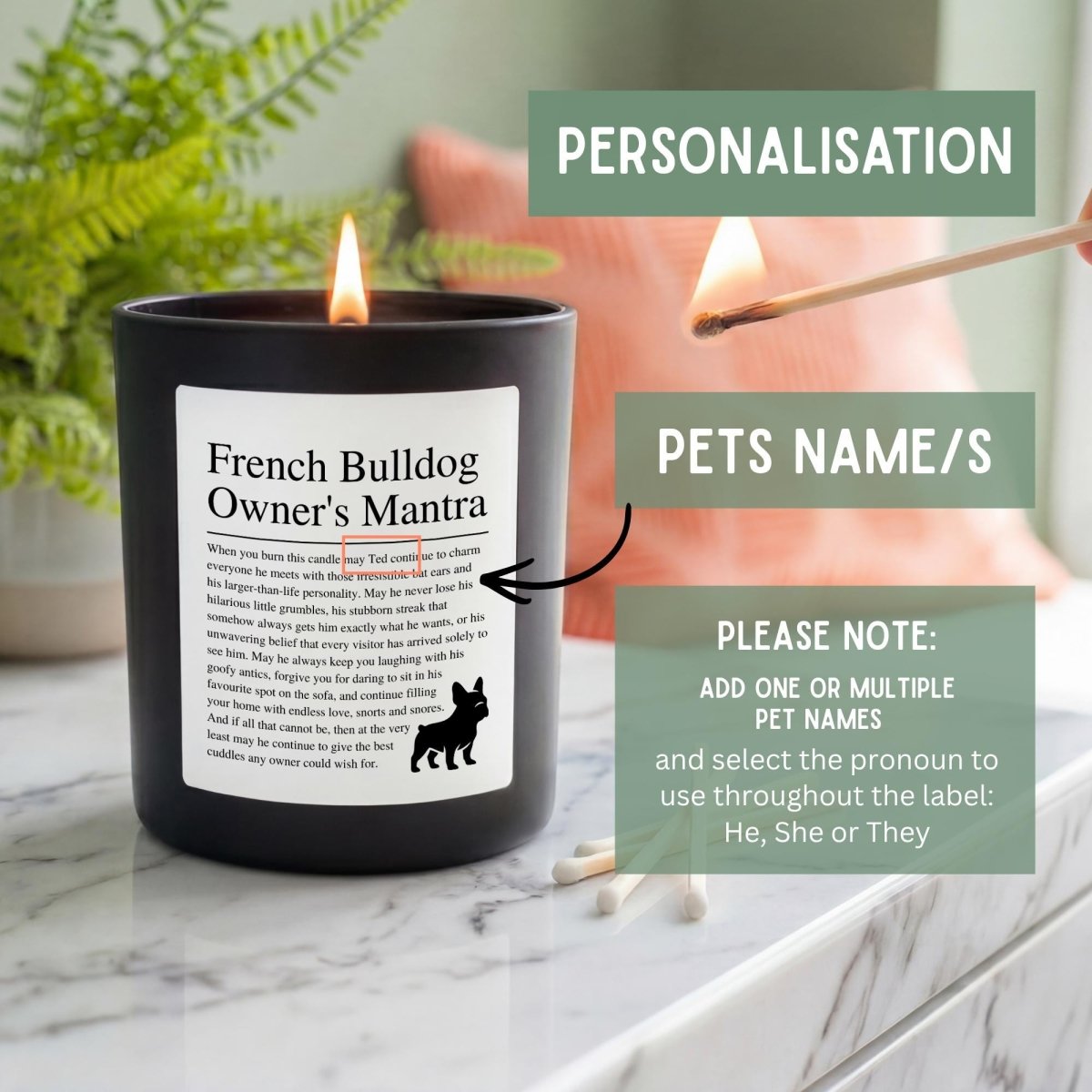 Personalised Funny French Bulldog Candle - The Word Shack