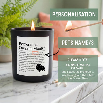 Personalised Funny Pomeranian Candle For Dog Owner - The Word Shack