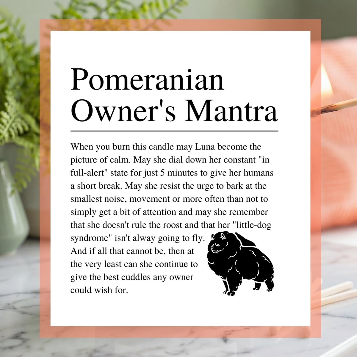 Personalised Funny Pomeranian Candle For Dog Owner - The Word Shack
