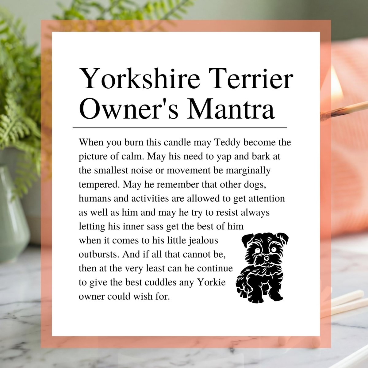 Personalised Funny Yorkshire Terrier Candle - The Word Shack
