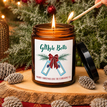 Personalised Gin Christmas Apothecary Candle, GINgle Bells Gift - The Word Shack