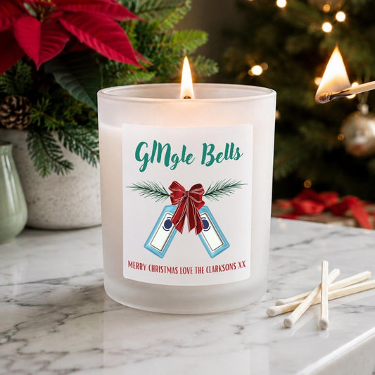 Personalised Gin Christmas Candle, Funny GINgle Bells Gift - The Word Shack