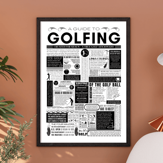 Personalised Golf Facts Print – Custom Wall Art for Golfers - The Word Shack