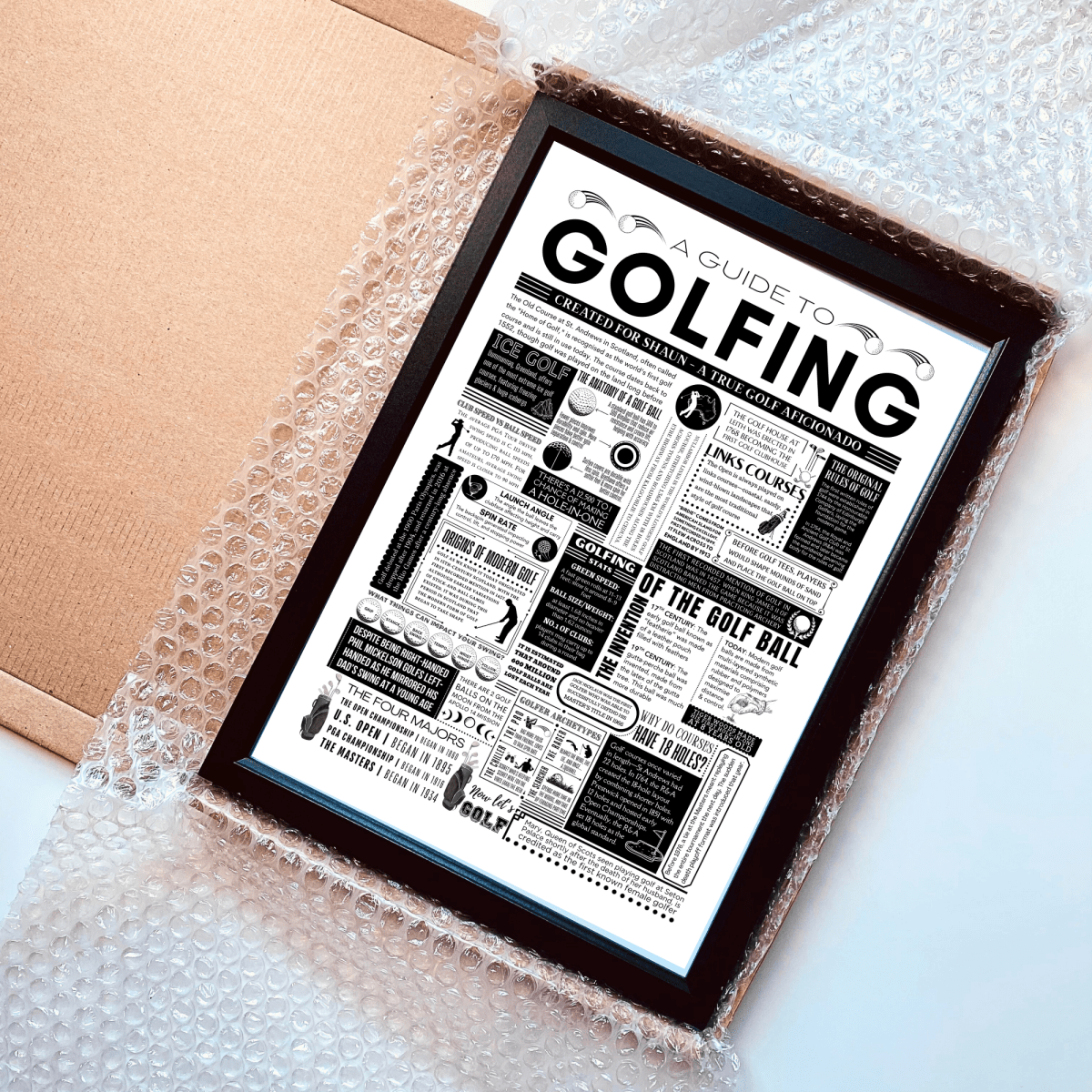 Personalised Golf Facts Print – Custom Wall Art for Golfers - The Word Shack