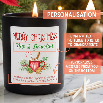 Personalised Grandparents Christmas Candle, Gift from Grandchildren - The Word Shack