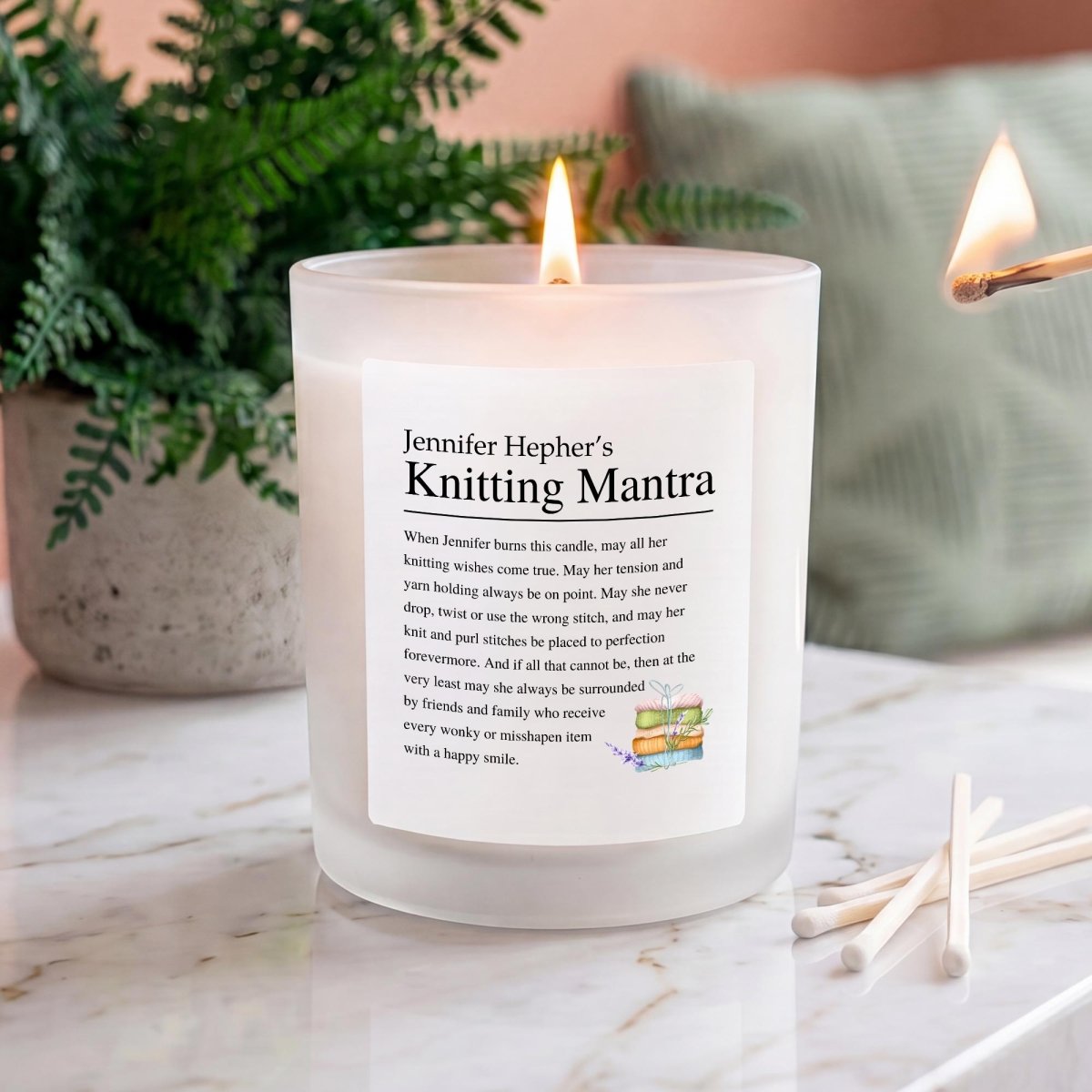 Personalised Knitting Candle Funny Knitter Gift for Her - The Word Shack