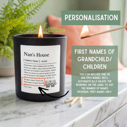 Personalised Nan's House Definition Candle - The Word Shack