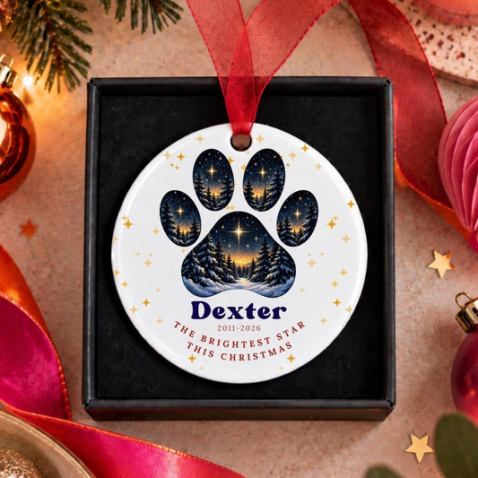 Personalised Pet Memorial Christmas Bauble, Dog & Cat Remembrance Gift - The Word Shack