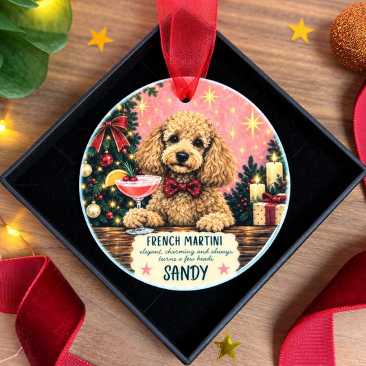 Personalised Poodle Christmas Hanging Decoration - The Word Shack