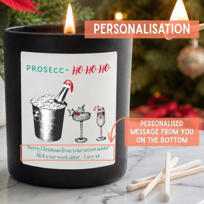Personalised Prosecco Christmas Candle, Funny Prosecco Lover Gift - The Word Shack